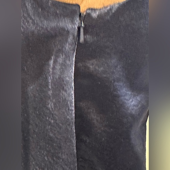 Anne Klien Satin Midnight Blue Midi Draped Cowl Neck Zipper Closure On Side Sz 6 - Picture 8 of 15